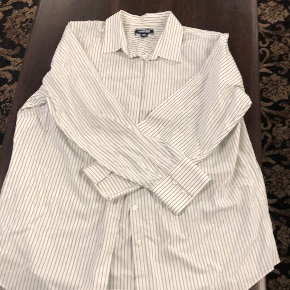 Lands End 18W Striped Long Sleeve Blouse